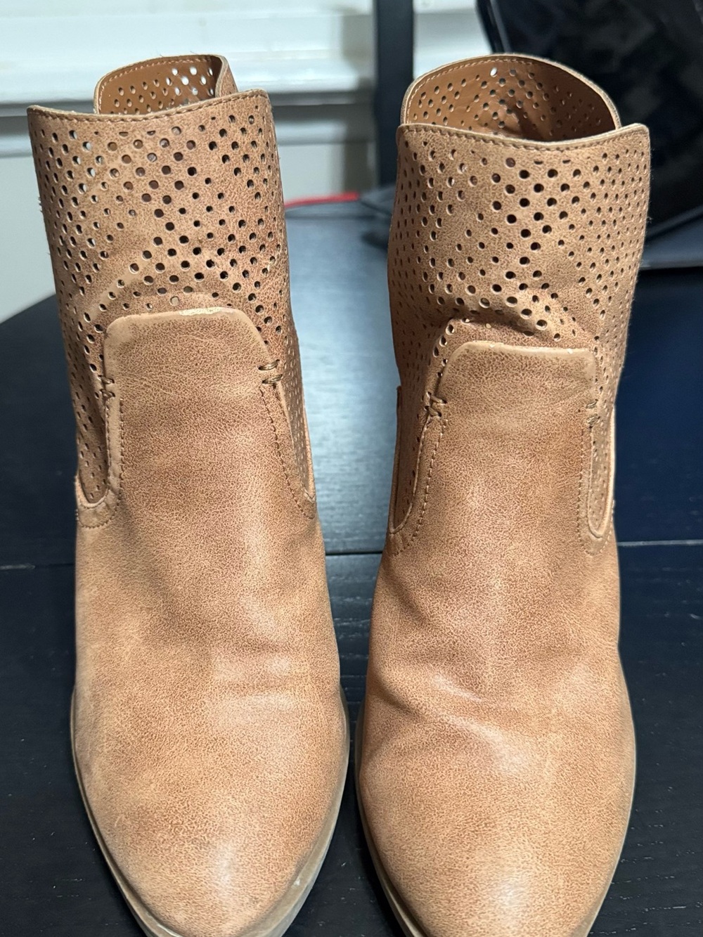Women’s Tan Perforated Express Ankle Boots